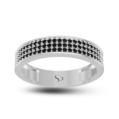 0.74 Karat Siyah Pırlanta Erkek Yüzük