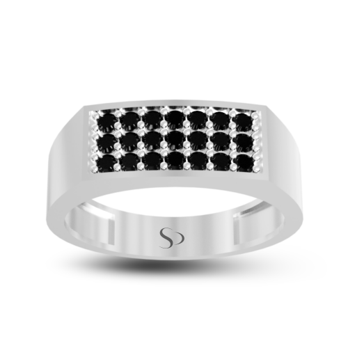 0.66 Karat Siyah Pırlanta Erkek Yüzük