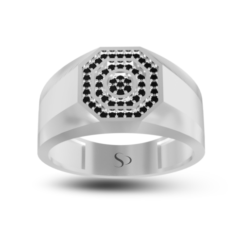 0.29 Karat Siyah Pırlanta Erkek Yüzük