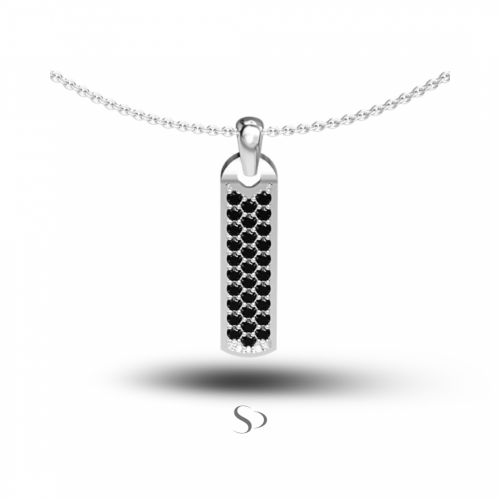 0.49 Karat Siyah Pırlanta Altın Erkek Kolye