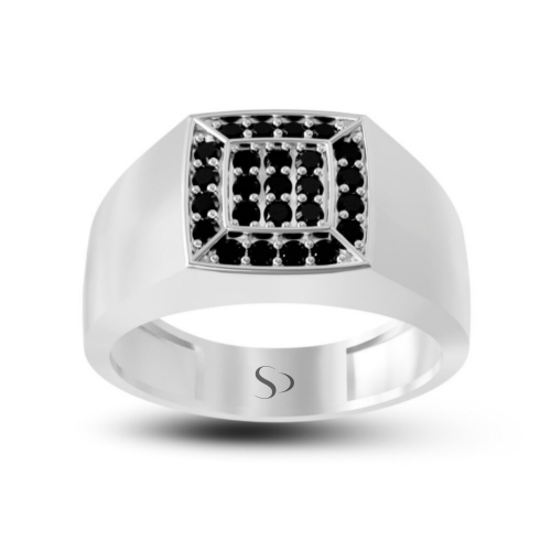0.65 Karat Siyah Pırlanta Erkek Yüzük