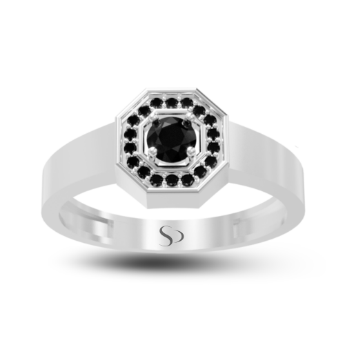 0.43 Karat Siyah Pırlanta Erkek Yüzük