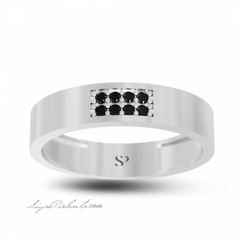 0.13 Karat Siyah Pırlanta Kadın Yüzük