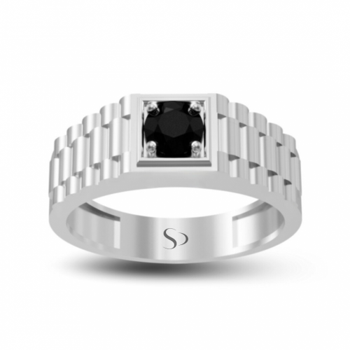 0.61 Karat Siyah Pırlanta Erkek Yüzük