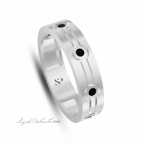 0.26 Karat Siyah Pırlanta Erkek Yüzük