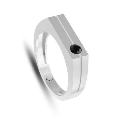 0.30 Karat Siyah Pırlanta ErkekYüzük