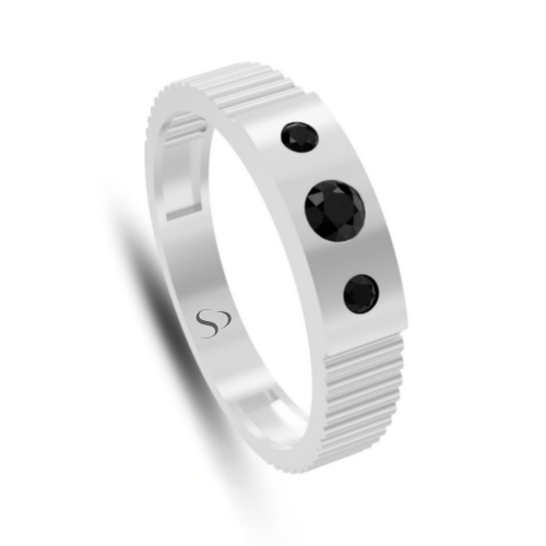 0.46 Karat Siyah Pırlanta Erkek Yüzük