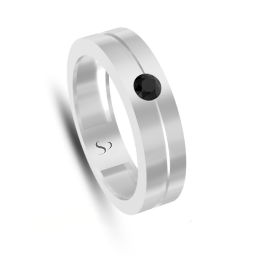 0.30 Karat Siyah Pırlanta Erkek Yüzük