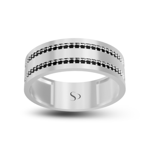 0.38 Karat Siyah Pırlanta Erkek Yüzük