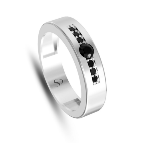 0.47 Karat Siyah Pırlanta Erkek Yüzük
