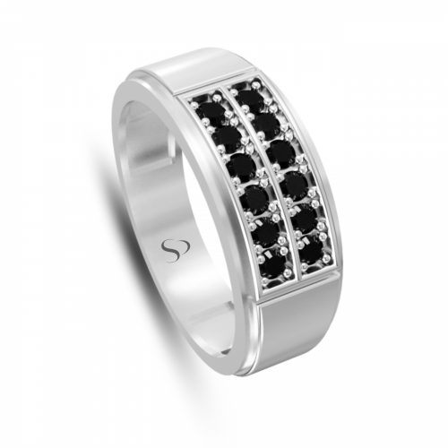 0.67 Karat Siyah Pırlanta Erkek Yüzük