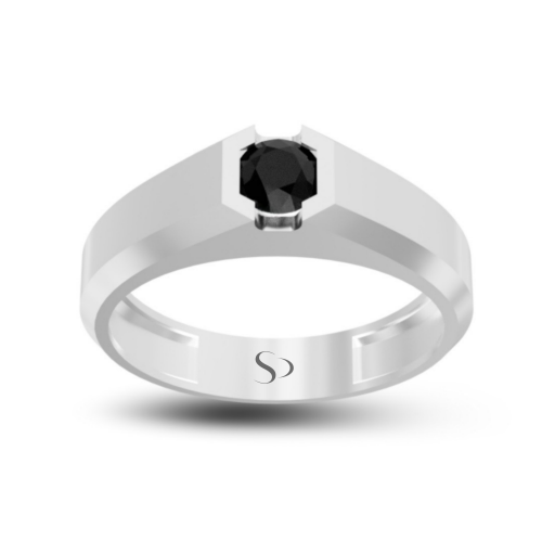 0.61 Karat Siyah Pırlanta Erkek Yüzük
