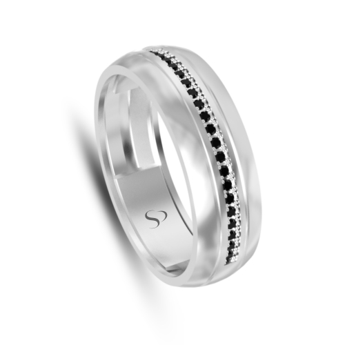 0.18 Karat Siyah Pırlanta Erkek Yüzük