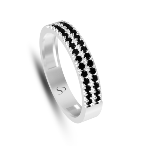 0.63 Karat Siyah Pırlanta Erkek Yüzük