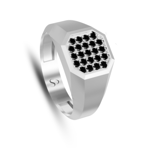 0.54 Karat Siyah Pırlanta Erkek Yüzük