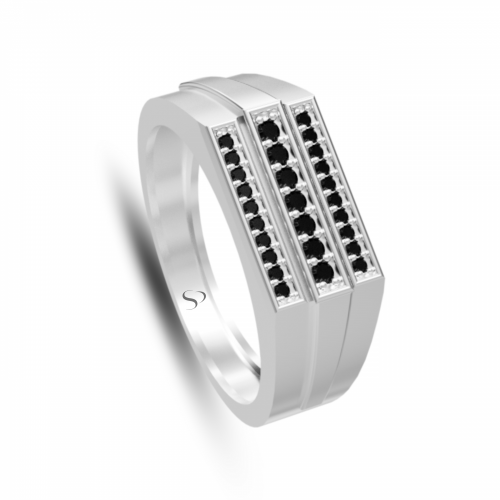 0.29 Karat Siyah Pırlanta Erkek Yüzük