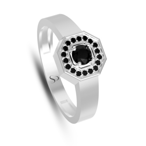 0.43 Karat Siyah Pırlanta Erkek Yüzük