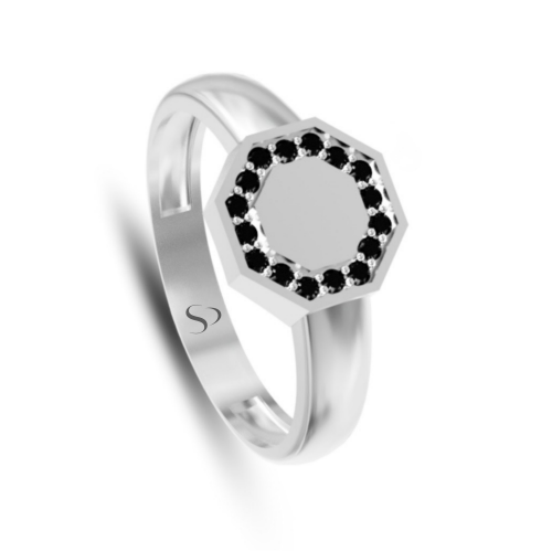 0.22 Karat Siyah Pırlanta Erkek Yüzük