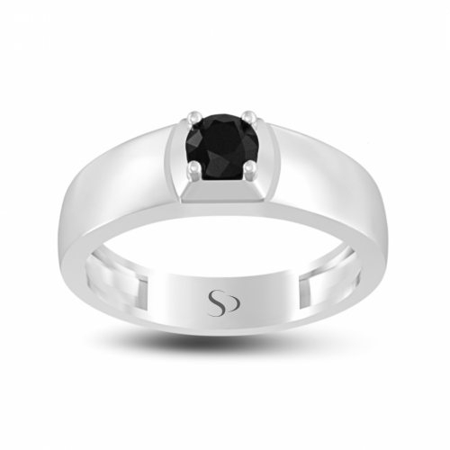 0.30 Karat Siyah Pırlanta Altın Kadın Yüzük