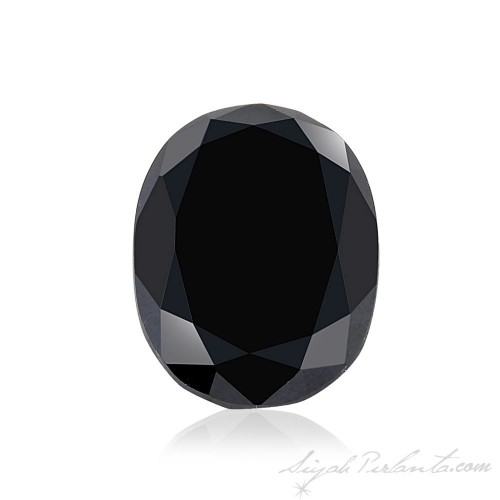 1.25 Ct 8.16 X 6.26 mm AA Kalite Oval düz kesim Siyah pırlanta Taş