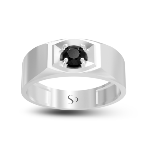 0.61 Karat Siyah Pırlanta Erkek Yüzük