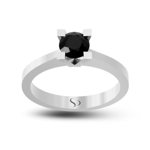0.61 Karat Siyah Pırlanta Kadın Yüzük