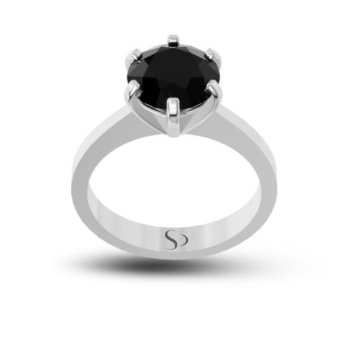 2.25 Karat Siyah Pırlanta Kadın Yüzük