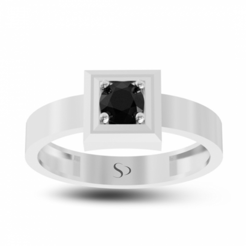 0.61 Karat Siyah Pırlanta Erkek Yüzük