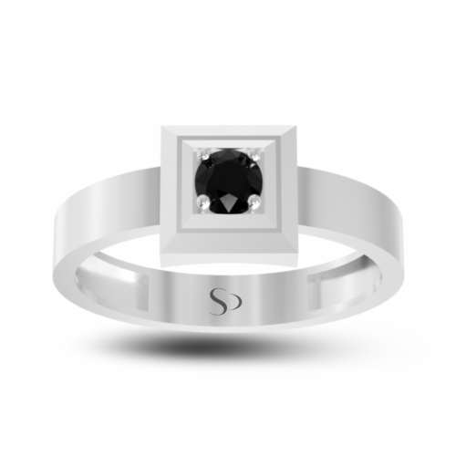 0.61 Karat Siyah Pırlanta Erkek Yüzük