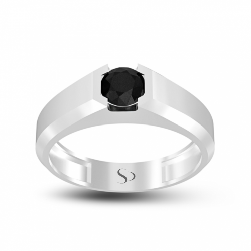 1.01 Karat Siyah Pırlanta Altın Erkek Yüzük