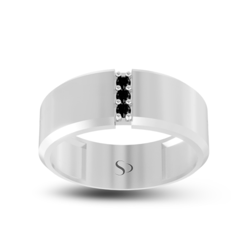 0.13 Karat Siyah Pırlanta Erkek Yüzük