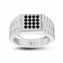 0.26 Karat Siyah Pırlanta Kadın Yüzük 1