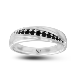 0.18 Karat Siyah Pırlanta Kadın Yüzük 1