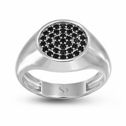0.34 Karat Siyah Pırlanta Altın Yüzük 2