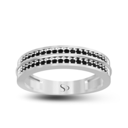 0.27 Karat Siyah Pırlanta Kadın Yüzük 1