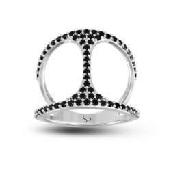 0.76 Karat Siyah Pırlanta Kadın Yüzük 1