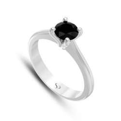 1.01 Karat Siyah Pırlanta Kadın Yüzük 2