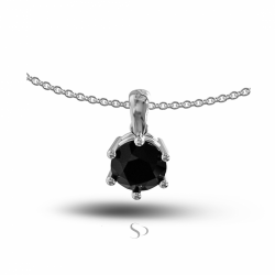 1.52 Karat Siyah Pırlanta Altın Kadın Kolye 1