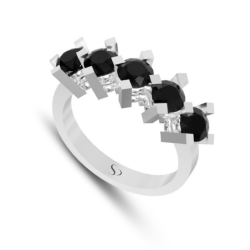 1.52 Karat Siyah Pırlanta Kadın Yüzük 2