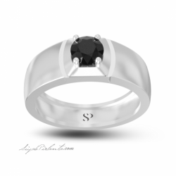 0.61 Karat Siyah Pırlanta Erkek Yüzük 2