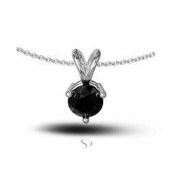 1.52 Karat Siyah Pırlanta Altın Kadın Kolye 1