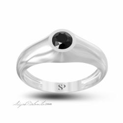 0.61 Karat Siyah Pırlanta Erkek Yüzük 2