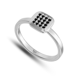 0.11 Karat Siyah Pırlanta Kadın Yüzük 2