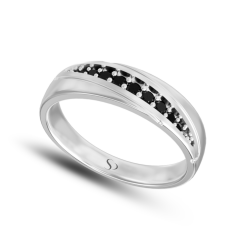 0.18 Karat Siyah Pırlanta Kadın Yüzük 3