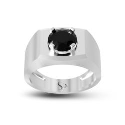2.07 Karat Siyah Pırlanta Erkek Yüzük 2