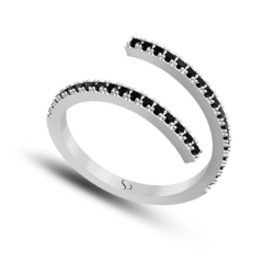 0.39 Karat Siyah Pırlanta Kadın Yüzük 2