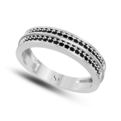 0.27 Karat Siyah Pırlanta Kadın Yüzük 3