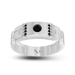 0.40 Karat Siyah Pırlanta Erkek Yüzük 1