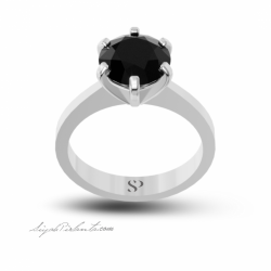 2.25 Karat Siyah Pırlanta Kadın Yüzük 2