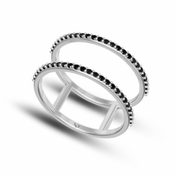 0.35 Karat Siyah Pırlanta Kadın Yüzük 3